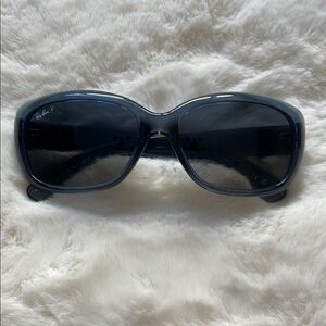 Ray-Ban Blue Sunglasses with Chunky Frame and Dark Lenses